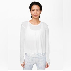 Lululemon No Inhibitions Crewneck White Long Sleeve Size 6
